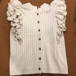 Who What Wear sleeveless Ruffle Sweater